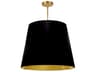 Dainolite Oversized Drum 1-Light Black Aged Brass Gold Pendant