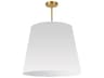 Dainolite Oversized Drum 1-Light Aged Brass White Pendant