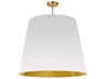 Dainolite Oversized Drum 1-Light Aged Brass Gold White Pendant