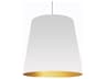 Dainolite Oversized Drum 1-Light Polished Chrome White Pendant