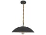 Dainolite Ofelia 1-Light Matte Black Aged Brass Dome Pendant