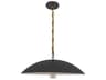 Dainolite Ofelia 1-Light Matte Black Aged Brass Dome Pendant