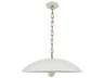 Dainolite Ofelia 1-Light Matte White Aged Brass Dome Pendant