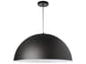 Dainolite Ofelia 1-Light Matte Black White Dome Pendant