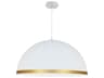 Dainolite Ofelia 1-Light Matte White Gold Dome Pendant