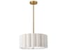 Dainolite Pacifica 3-Light Flax Aged Brass Drum Pendant