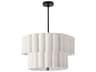 Dainolite Pacifica 4-Light Flax Matte Black Drum Tiered Pendant
