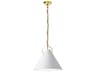 Dainolite Princeton 1-Light Aged Brass White Pendant