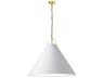 Dainolite Princeton 1-Light Aged Brass White Pendant