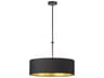 Dainolite Pallavi 4-Light Matte Black Gold Drum Pendant