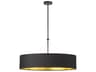 Dainolite Pallavi 4-Light Matte Black Gold Drum Pendant