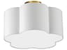 Dainolite Phlox 3-Light Aged Brass White Drum Flush Mount