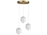 Dainolite Peri 3-Light Aged Brass Mini Pendant
