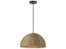 Dainolite Pourel 1-Light Natural Black Brown Dome Pendant
