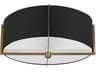 Dainolite Preston 3-Light Black Aged Brass Drum Semi Flush Mount