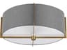 Dainolite Preston 3-Light Grey Aged Brass Drum Semi Flush Mount