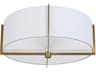 Dainolite Preston 3-Light Aged Brass White Drum Semi Flush Mount