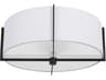 Dainolite Preston 3-Light Matte Black White Drum Semi Flush Mount