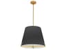 Dainolite Preston 4-Light Black Aged Brass Drum Pendant