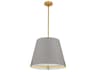Dainolite Preston 4-Light Grey Aged Brass Drum Pendant