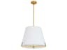 Dainolite Preston 4-Light Aged Brass White Drum Pendant