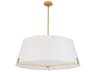 Dainolite Preston 4-Light Aged Brass White Drum Pendant