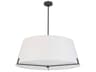 Dainolite Preston 4-Light Matte Black White Drum Pendant