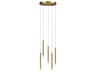 Dainolite Sanya 5-Light Aged Brass Linear Pendant