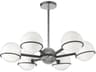 Dainolite Sofia 6-Light Matte Black Polished Chrome Globe Chandelier