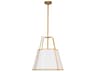 Dainolite Trapezoid 1-Light Gold White Drum Pendant
