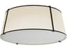 Dainolite Trapezoid 4-Light Black Off White Drum Flush Mount