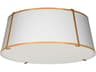 Dainolite Trapezoid 4-Light Gold White Drum Flush Mount