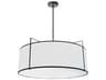 Dainolite Trapezoid 4-Light Black White Drum Pendant