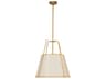 Dainolite Trapezoid 3-Light Gold Off White Drum Pendant
