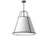 Dainolite Trapezoid 3-Light Black White Drum Pendant