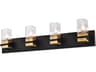 Dainolite Veronica 4-Light Matte Black Aged Brass Vanity Light