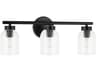 Dainolite Vienna 3-Light Matte Black Vanity Light
