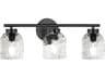 Dainolite Vallora 3-Light Matte Black Vanity Light