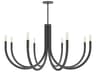 Dainolite Wand 8-Light Matte Black Candelabra Chandelier