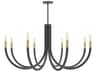 Dainolite Wand 8-Light Matte Black Aged Brass Candelabra Chandelier