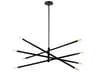Dainolite Wand 8-Light Matte Black Linear Chandelier