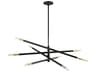 Dainolite Wand 8-Light Matte Black Aged Brass Linear Chandelier
