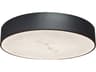 Dainolite Walsh 1-Light Alabaster Matte Black Round Flush Mount