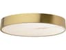 Dainolite Walsh 1-Light Alabaster Aged Brass Round Flush Mount