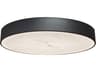 Dainolite Walsh 1-Light Alabaster Matte Black Round Flush Mount