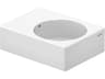 Duravit Design 24'' Rectangular Ceramic White High Gloss Undermount Sink with no faucet holes - Right sided basin