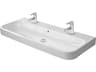 Duravit Happy D.2 47'' Ceramic White High Gloss Sink with 2 Faucet Hole