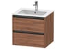 Duravit Ketho.2 item 24" Two Drawer Walnut Matt Wall-Mounted Vanity Unit