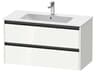Duravit Ketho.2 item 40" Two Drawer White High Gloss Wall-Mounted Vanity Unit