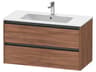Duravit Ketho.2 item 40" Two Drawer Walnut Matt Wall-Mounted Vanity Unit